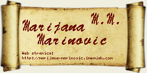 Marijana Marinović vizit kartica